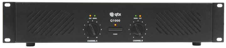 QTX Q1000 Stereo Power Amplifier - 2 x 500W RMS, 1000W Max Output - Ev - Entz Music