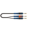 Quik Lok RKSA/100 - 2 Stereo to Dual Mono 6.3mm Adaptor Cable – 2m Professional Audio Cable, Ultra - Pure Copper Conductors, Noise - Resistant - Ev - Entz Music
