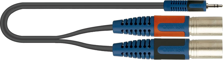 Quik Lok RKSA/192 - 2 Minijack Stereo to 2x XLR Male Adapter Cable - 2m - Ev - Entz Music