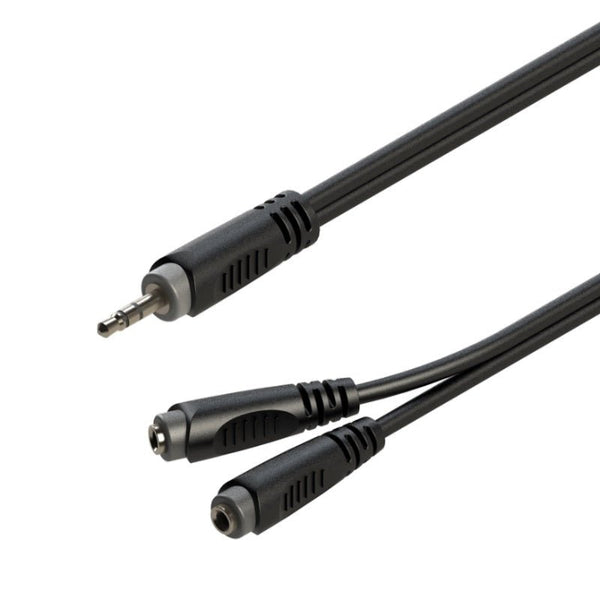 Roxtone 3.5mm stereo plug to 2 x 3.5mm stereo sockets splitter - Ev - Entz Music