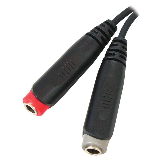 Roxtone 6.35mm stereo right angle plug to 2 x 6.35mm stereo sockets - Ev - Entz Music
