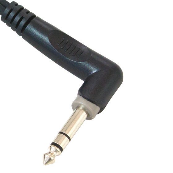 Roxtone 6.35mm stereo right angle plug to 2 x 6.35mm stereo sockets - Ev - Entz Music