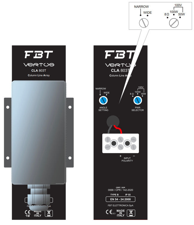 FBT CLA 803 TW Passive Column Array -8x3"-240Wrms-110°Hx15°V/40°V-IP 55-EN54-24 - product image 3
