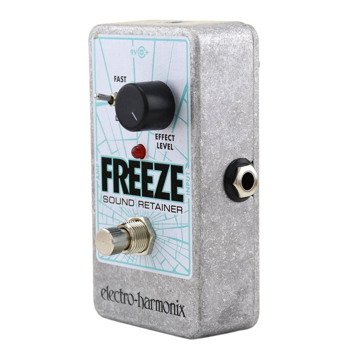 Freeze pedal on pedalboard with power supply connected