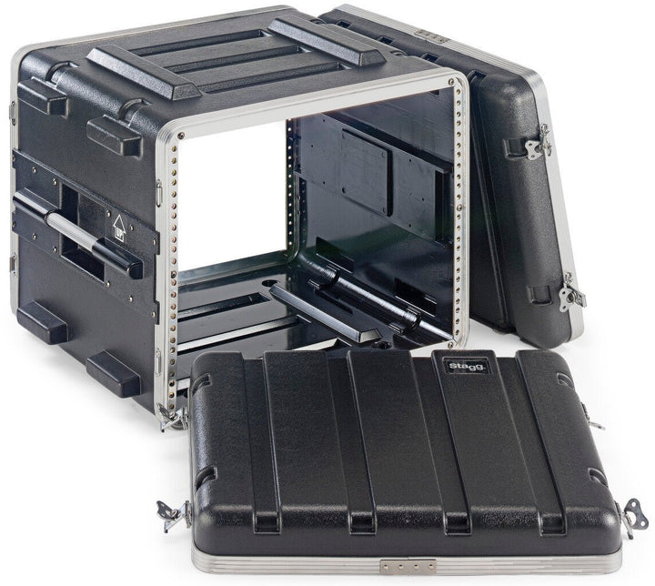 Stagg ABS Case for 8 - Unit Rack - Lightweight and Durable Rack Case - Ev - Entz Music