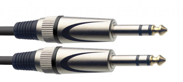 Stagg Audio Cable, Jack to Jack (M/M) - 3m (10ft) Black, Stereo Jack Lead for Audio Equipment - Ev - Entz Music