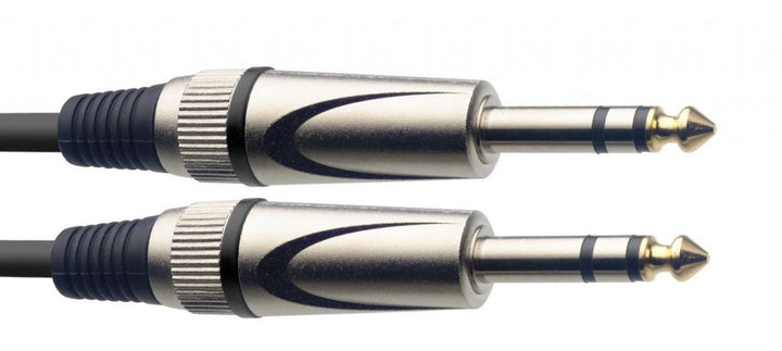 Stagg Audio Cable, Jack to Jack (M/M) - 3m (10ft) Black, Stereo Jack Lead for Audio Equipment - Ev - Entz Music