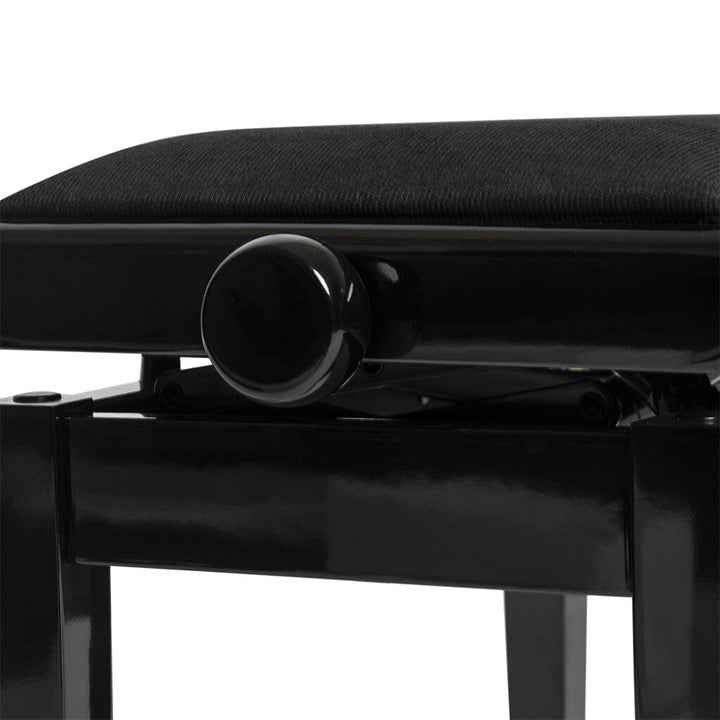 Stagg PBH 390 BKP VBK Highgloss Black Hydraulic Piano Bench with Fireproof Black Velvet Top - Ev - Entz Music
