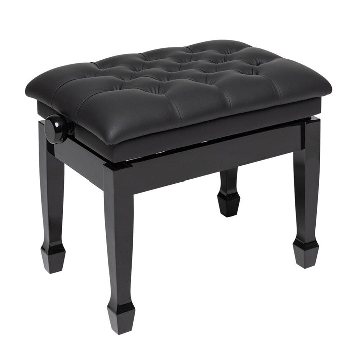 Stagg PBH 850 BKP SBK Highgloss Black Concert Hydraulic Piano Bench with Fireproof Black Vinyl Top - Ev - Entz Music