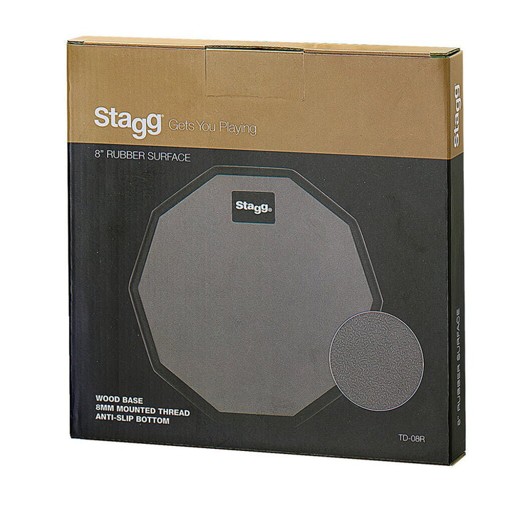 Stagg TD - 08R - 8" Desktop Practice Pad with Anti - Slip Base - Ev - Entz Music