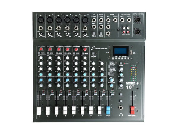 Studiomaster Club XS 10+ 10 Channel Mixing Console with Bluetooth & DSP Front