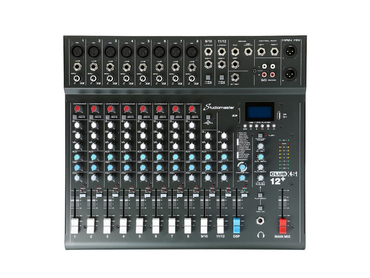 Studiomaster CLUB XS12+ 12 Channel PA Mixer with Effects & Bluetooth