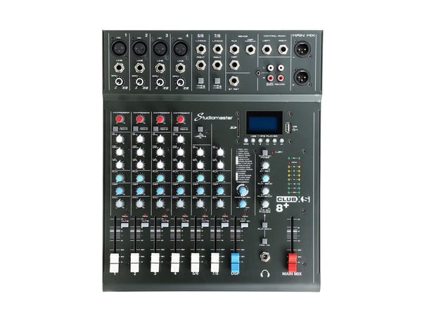 Studiomaster CLUB XS8+ 8 Channel Mixing Console with Bluetooth & DSP Front