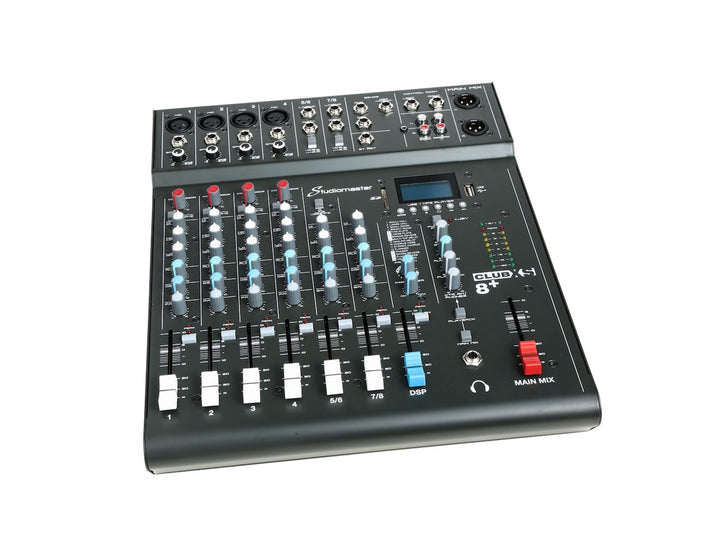 Studiomaster CLUB XS8+ 8 Channel Mixing Console with Bluetooth & DSP Side