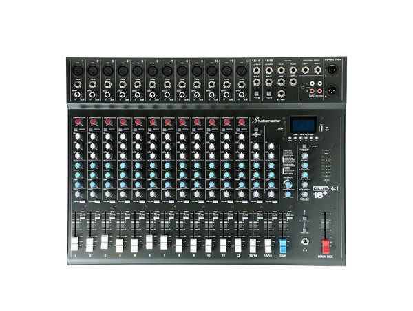 Studiomaster CLUB XS16+ 16 - Channel PA Mixer with Effects & Bluetooth - Ev - Entz Music