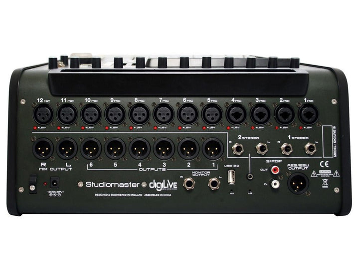 Studiomaster DigiLive 16 - 16 Input 8 Output Digital Mixer - Ev - Entz Music