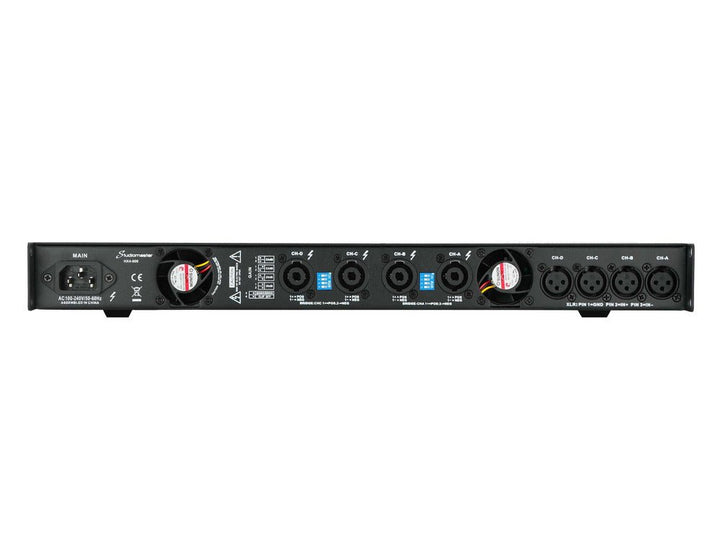 Studiomaster HX4 - 1400 Digital Power Amplifier - 4 x 595W, 1U Rack - Mount - Ev - Entz Music