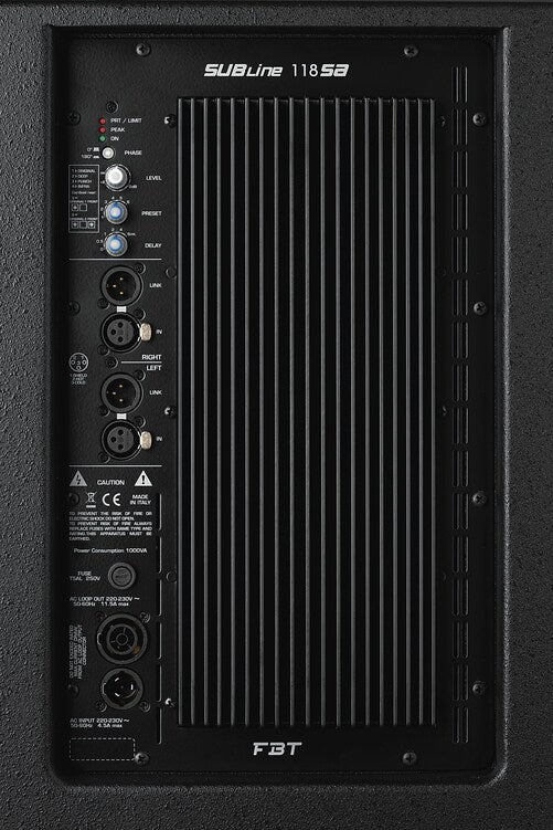 FBT SUBLINE 118SA Precessed Bass reflex Active Subwoofer - 18" 1200Wrms - product image 3