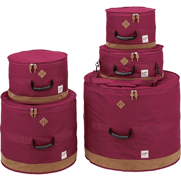 TAMA POWERPAD Designer Drum Bag Set – Protective Cases for 22"x18" BD, 10"x8" & 12"x9" TTs, 16"x16" FT, 14"x6.5" SD – Multiple Colors - Ev - Entz Music