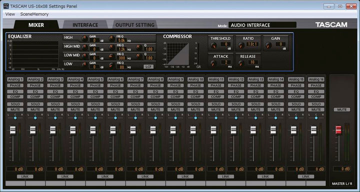 Tascam US - 16x08 Audio Interface with 16 Mic/Line Inputs, Ultra - HDDA Preamps, and DSP Mixer for Professional Recording - Ev - Entz Music