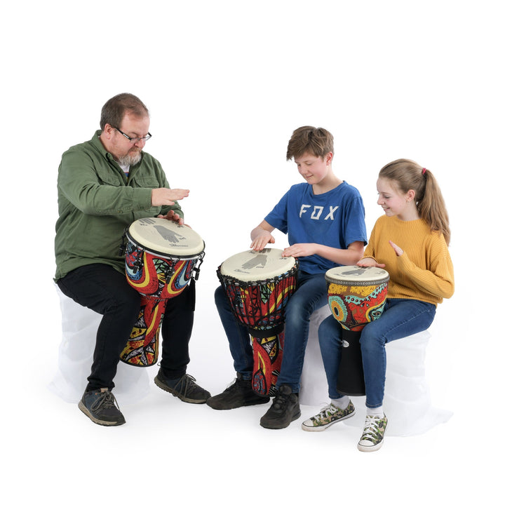 Percussion Plus Slap Djembe Pack - Mechanically Tuned ~ 10 Player Pack Played and being taught by teacher