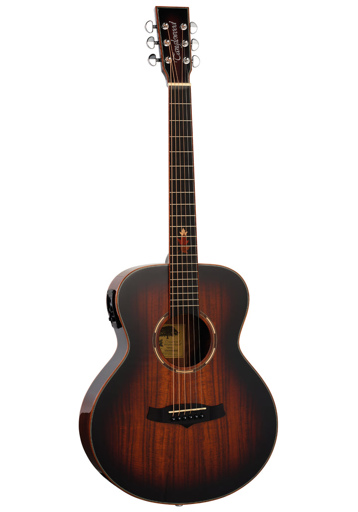 Tanglewood Winterleaf Exotic TWX1EK Mini Guitar with a Solid Spruce top and Koa veneer in Autumn Burst Gloss finish