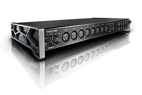 Tascam US-16x08 Audio Interface with 16 Mic/Line Inputs, Ultra-HDDA Preamps, and DSP Mixer for Professional Recording