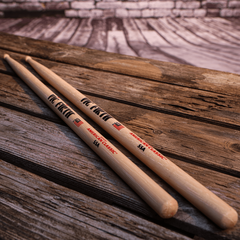 Vic Firth American Classic® 55A Drumsticks Hickory Sticks with Medium Taper for Balanced Play - image 4 at Ev-Entz Music