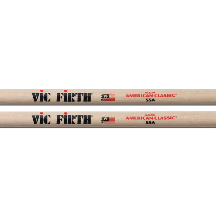 Vic Firth American Classic® 55A Drumsticks - Hickory Sticks with Medium Taper for Balanced Play - Ev - Entz Music