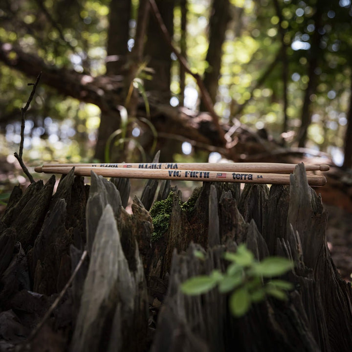 Vic Firth American Classic 5AT Terra Series Drumsticks – Unique Grain Finish for Versatile Play - Ev - Entz Music