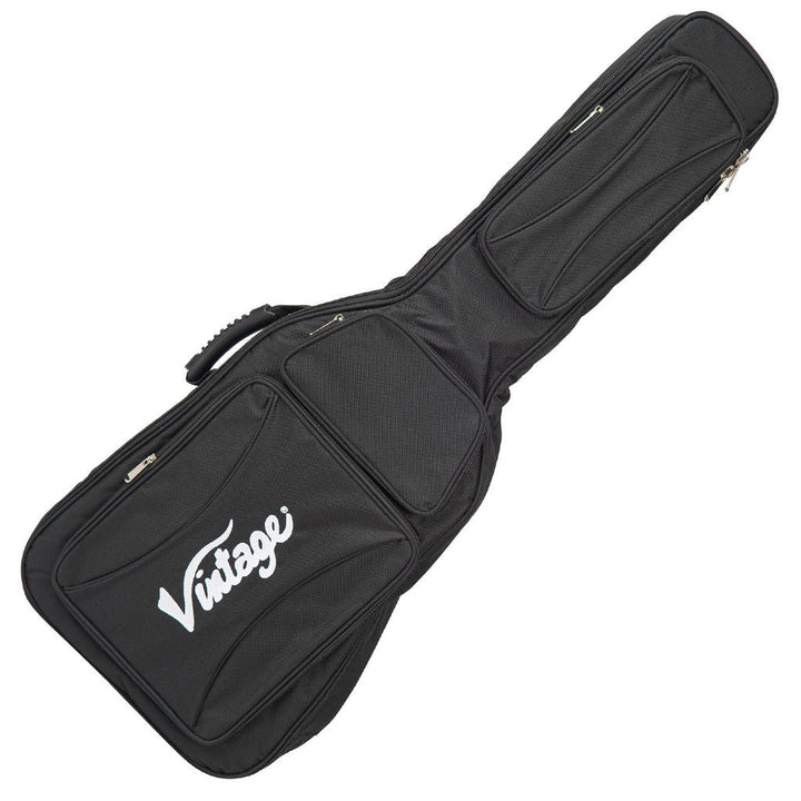 Vintage Deluxe Electric Guitar Bag – 15mm Padded Black Gig Bag with Storage (VDEG8) - Ev - Entz Music