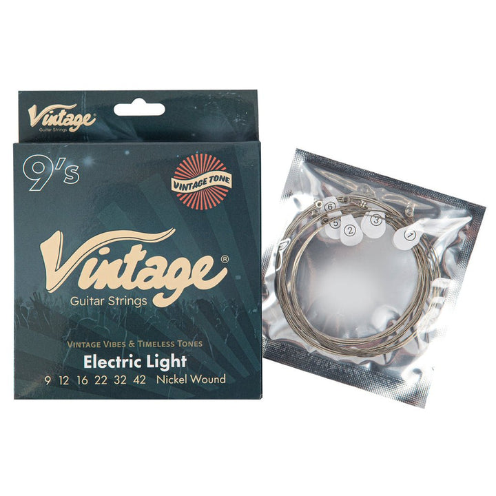 Vintage Electric Guitar String Set 09 - 42 – Nickel Wound Light Gauge Strings (VES0942) - Ev - Entz Music