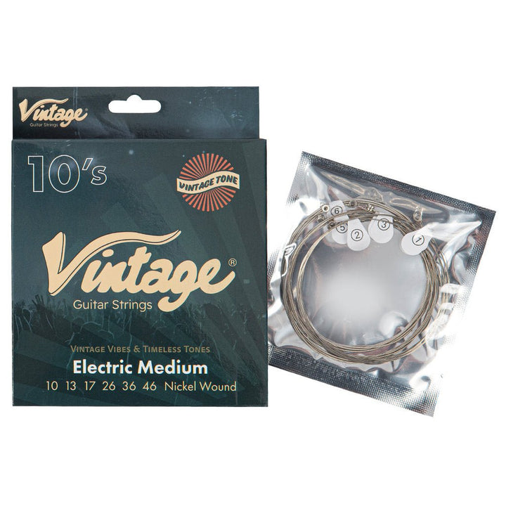 Vintage Electric Guitar String Set 10 - 46 – Nickel Wound Standard Light Gauge Strings (VES1046) - Ev - Entz Music