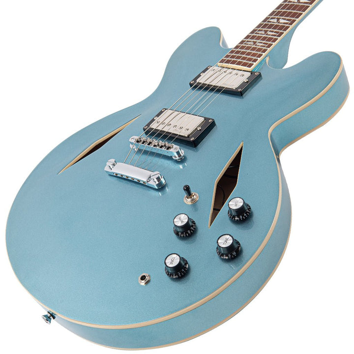 Vintage Gun Hill Blue VSA550 Reissued Semi Acoustic Guitar – Classic Tone, Premium Build - Ev - Entz Music