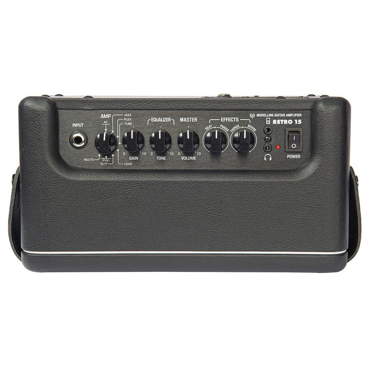 Vintage Retro 15w Guitar Amplifier with DSP Effects - 4 Built - in Effects, Adjustable Tone, USB Connectivity (Black) - Ev - Entz Music