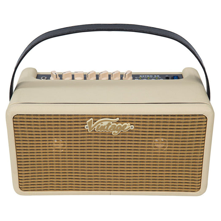 Vintage Retro 25W Guitar Amplifier with DSP Effects – 6 Built - in Effects, Adjustable Tone, USB Connectivity (Vintage White) - Ev - Entz Music