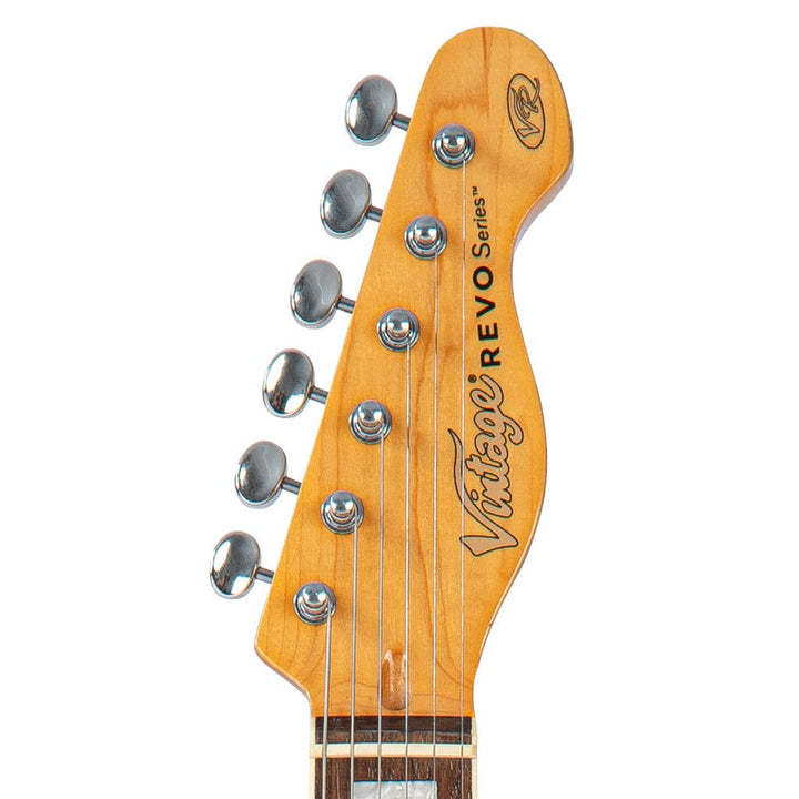 Vintage REVO Series 'Midline' Electric Guitar - Two - Tone Sunburst | Chambered Okoume Body with Neodymium Pickups - Ev - Entz Music