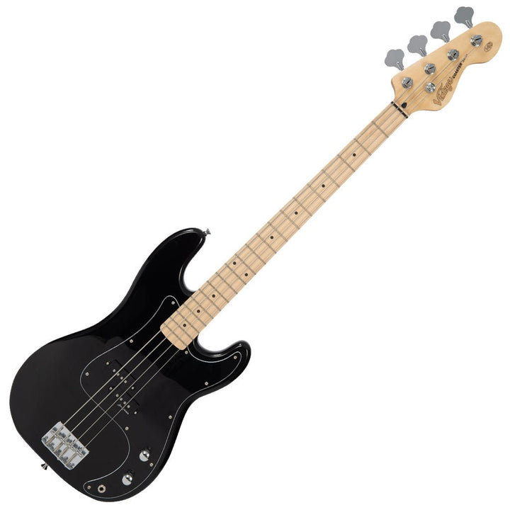Vintage V30 Maple 7/8 Size Coaster Series Bass Guitar – Boulevard Black - Ev - Entz Music