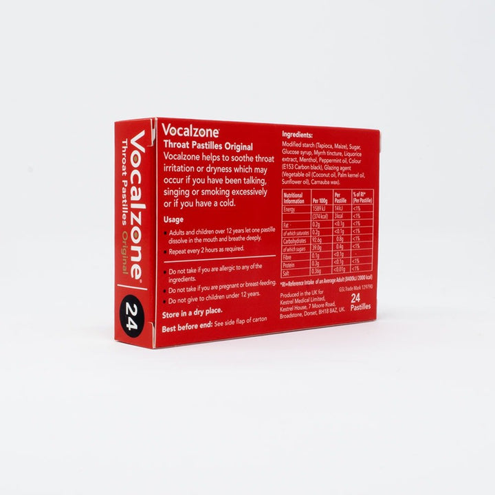 Vocalzone Throat Pastilles – Original Formula for Soothing Throat Relief and Clear Voice - Ev - Entz Music