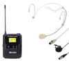 W Audio DQM 800 Series Belt Pack Kit - Transmitter with Beige Headset & Lavalier Microphones - Ev - Entz Music