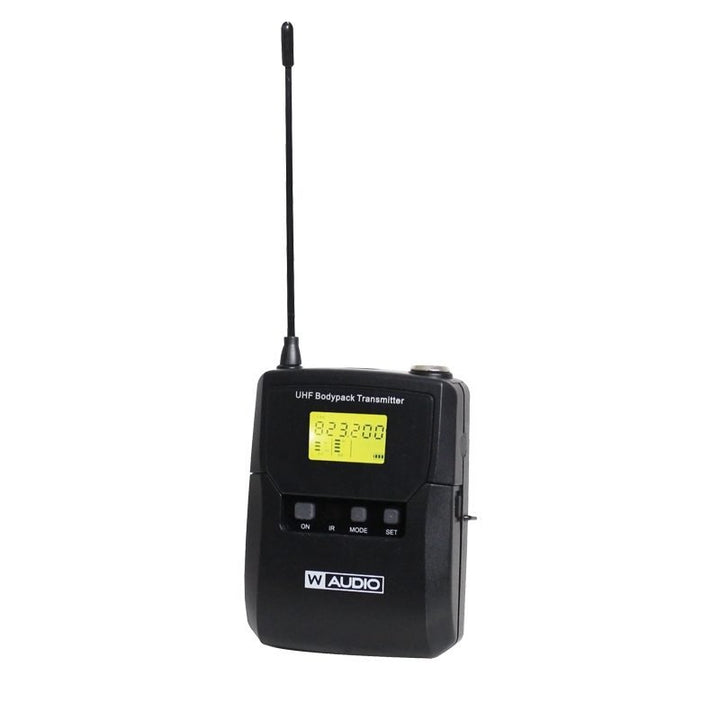 W Audio DQM 800 Series Belt Pack Kit - Transmitter with Beige Headset & Lavalier Microphones - Ev - Entz Music