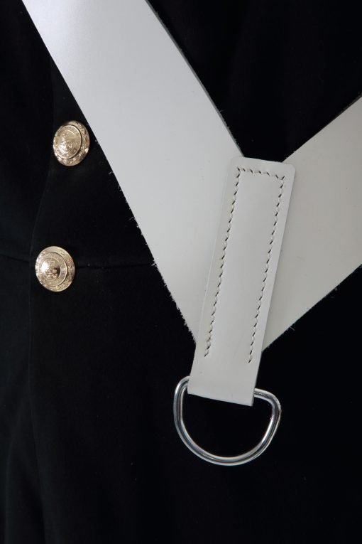 White Leather Side/Tenor Drum Sling - Ev - Entz Music