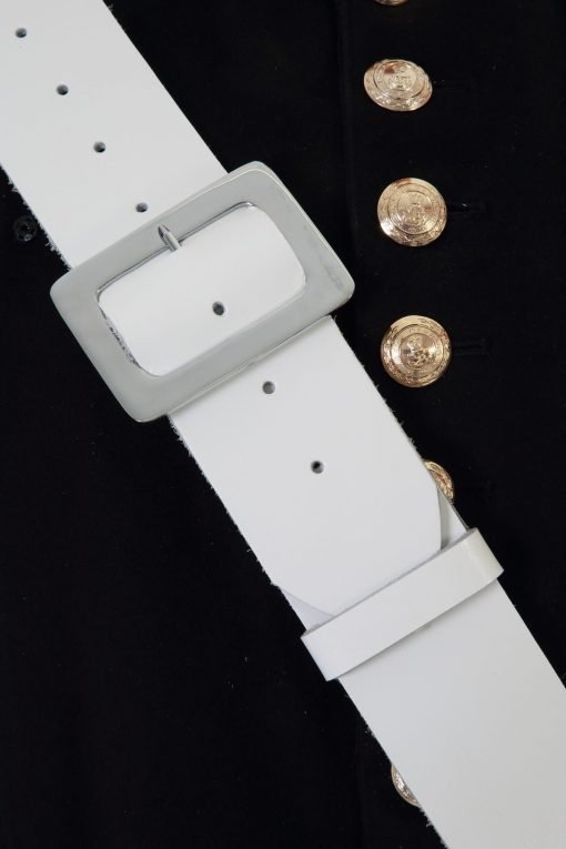 White Leather Side/Tenor Drum Sling - Ev - Entz Music