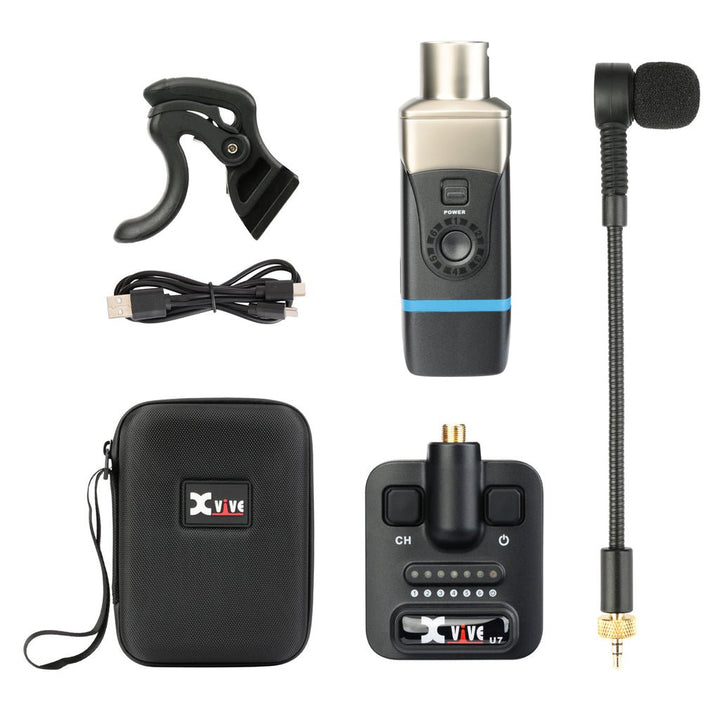 Xvive XU7 Saxophone & Trumpet Wireless System – Clip - On Mic with Travel Case - Ev - Entz Music