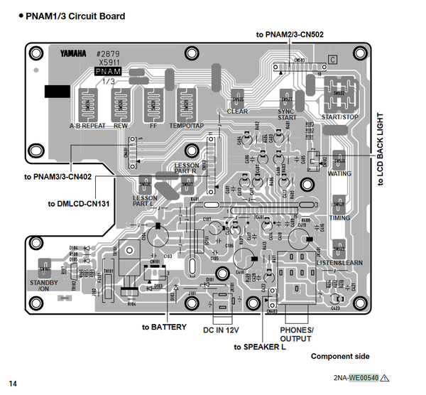 Yamaha Circuit Board for YPT - 300 - WE00540R - Ev - Entz Music