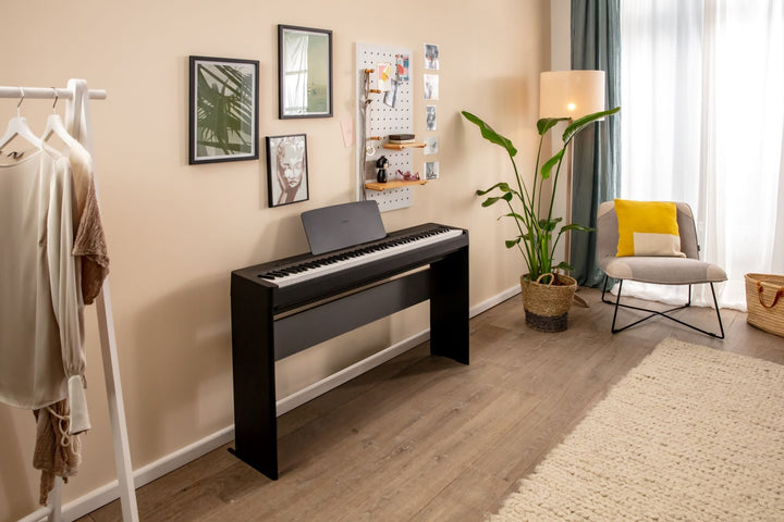 Yamaha L - 100 Stand for P - 145 Digital Piano – Black Wooden Keyboard Stand (NL100B) - Ev - Entz Music