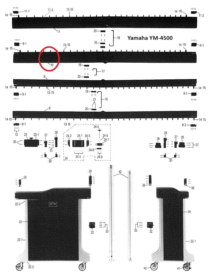 Yamaha Tone Bar Suspention Post (F) - W5130510 - Ev - Entz Music