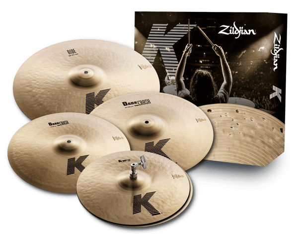 Zildjian K Cymbal Pack – 14" HiHats, 16" & 18" Dark Crash Thin, 20" Ride - Ev - Entz Music