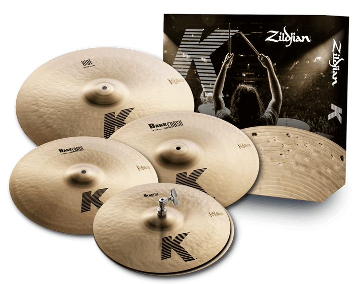 Zildjian K Cymbal Pack – 14" HiHats, 16" & 18" Dark Crash Thin, 20" Ride - Ev - Entz Music