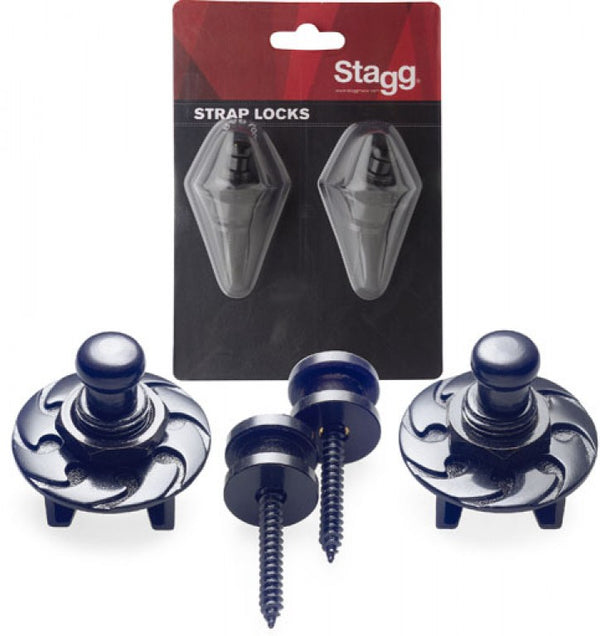 Stagg SSL1 BK Guitar Locking Strap Locks Black